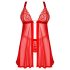 Obsessive Elianes - koronkowy babydoll zestaw (czerwony)