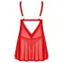 Obsessive Elianes - koronkowa babydoll z zestawem (czerwona)
