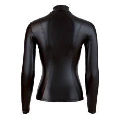   Cottelli - Damska bluzka z długim rękawem i błyszczącymi rękawami (czarny)