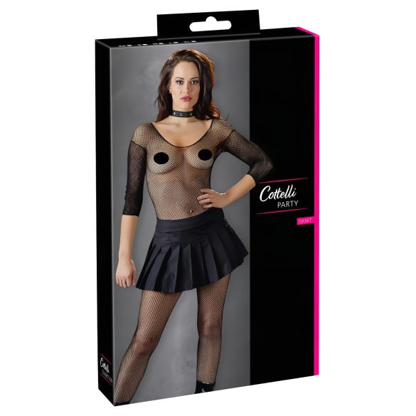 Cottelli - Falbanka mini spódniczka (czarna) - XL