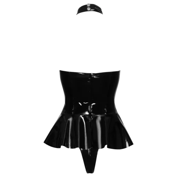 Black Level - body erotyczne z kołnierzem - czarne - M