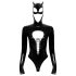 Czarna Aksamitna - body Batwoman z długim rękawem (czarne)