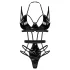 Obsessive Keira - body z paskami - czarne - L/XL
