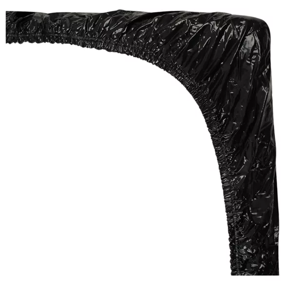 Fetysz - Prześcieradło z lakierowanego materiału - z gumką - 160x200 cm (czarne)