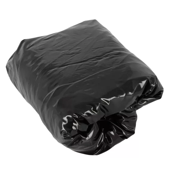 Fetysz - Prześcieradło z lakierowanego materiału - z gumką - 160x200 cm (czarne)