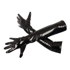 Black Level - błyszczące rękawice lakierowane (czarne)