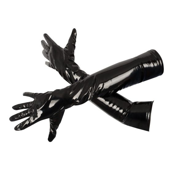 Black Level - błyszczące rękawice lakierowane (czarne) - M
