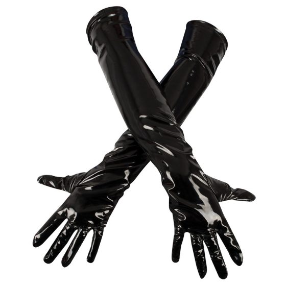 Black Level - błyszczące rękawice lakierowane (czarne) - M