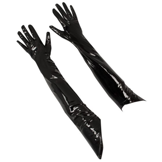 Black Level - bardzo długie, lakierowane rękawice (czarne)