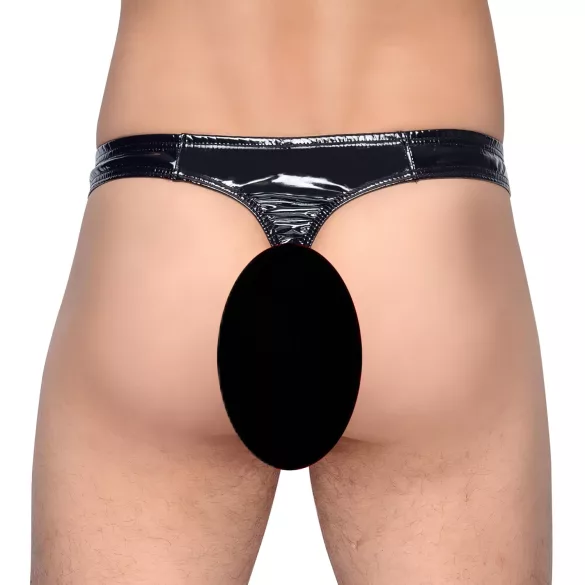 Black Level - męskie stringi lakierowane - czarne - M