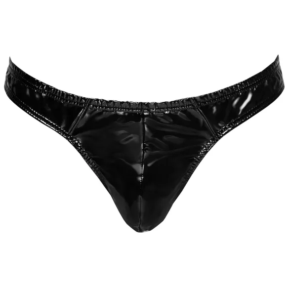 Black Level - męskie stringi lakierowane - czarne - M