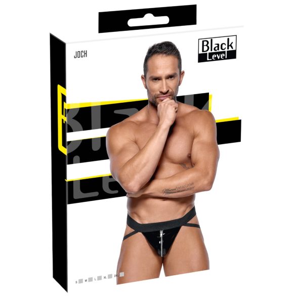 Black Level - jockstrap męski z zamkiem - czarny - L