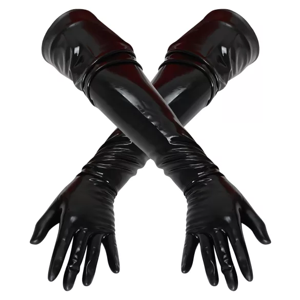 Latex - rękawice długie unisex - czarne - M