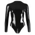 LATEX - damskie body z długim rękawem (czarne) - M
