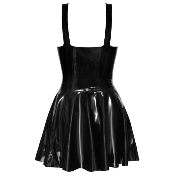 LATEX - mini sukienka z marszczoną spódnicą (czarna)