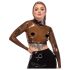 LATEX - przezroczysta lateksowa bluzka (przezroczysta-czarna) - S-L - XL