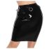 LATEX - czarna lateksowa spódnica midi - M