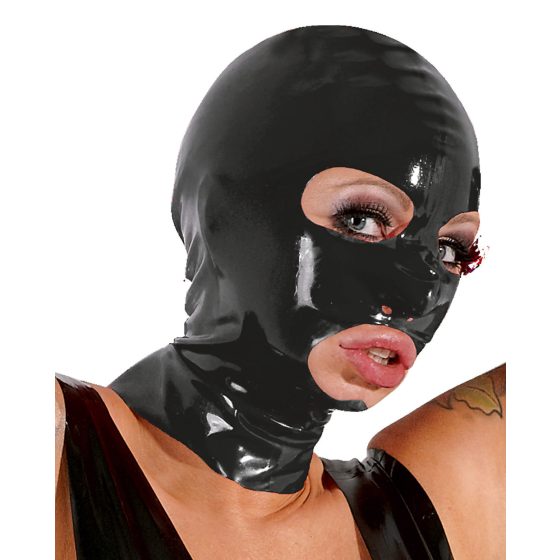 LATEX - maska na głowę (czarna)