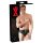 LATEX - męskie slipki z analnym dildo wewnętrznym (czarne) - XL