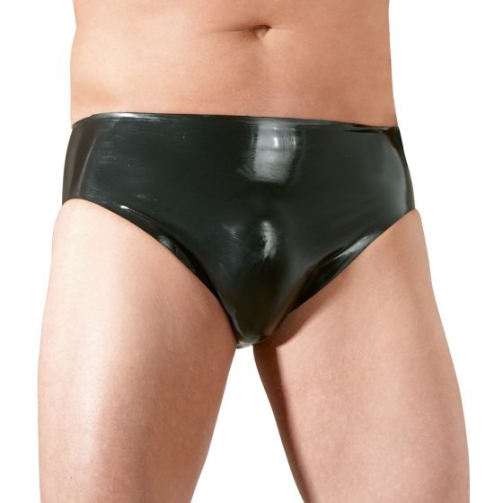 LATEX - męskie dildo analne z dolną częścią wewnętrzną penisa (czarne) - XL