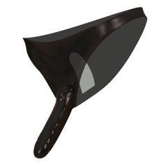 latex - majtki z podwójnym dildo - czarne (S-L)