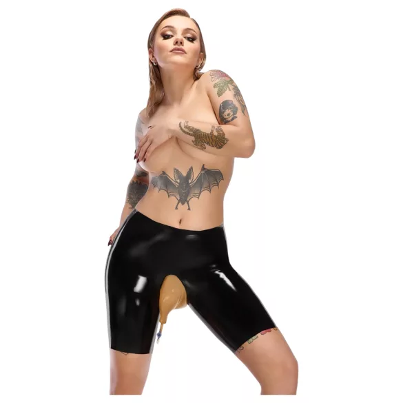 LATEX - dolna część ochraniacza na mocz z lateksu z otworem spustowym (czarna)