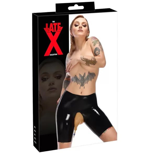 LATEX - dolna część ochraniacza na mocz z lateksu z otworem spustowym (czarna)
