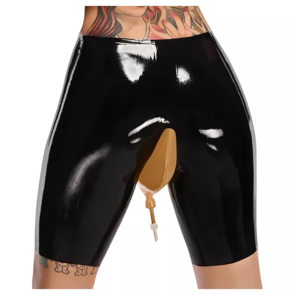 LATEX - dolna część ochraniacza na mocz z lateksu z otworem spustowym (czarna)