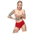 LATEX - realistyczny czerwony dildo z przyssawką