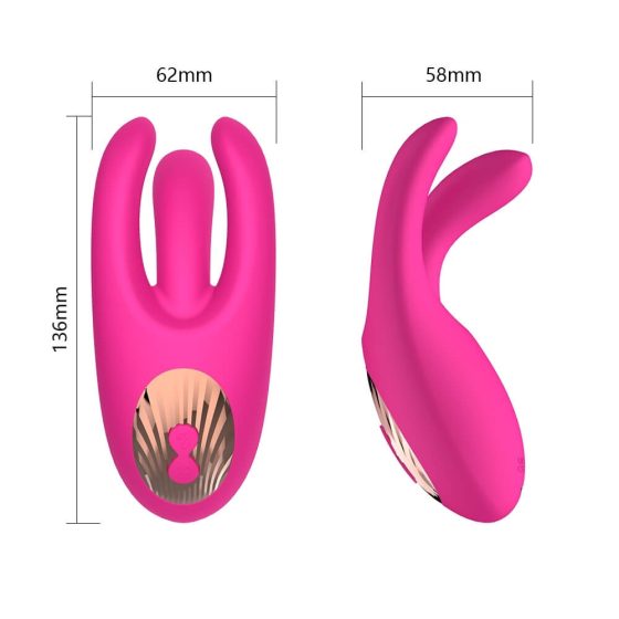 Mrow - bezprzewodowy wibrator łechtaczkowy z 3 bolcami (różowy)