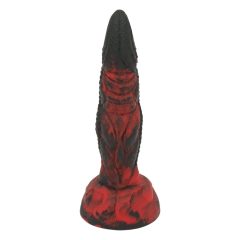   OgazR Hell Dong - dildo z rowkami i lepkimi wypustkami - 20 cm (czarno-czerwony)