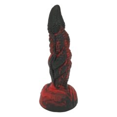   OgazR Hell Dong - dildo z rowkami i lepkimi wypustkami - 20 cm (czarno-czerwony)