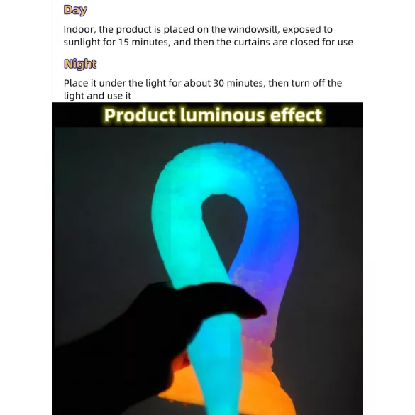 OgazR XXL Eel - długie analne dildo świecące w ciemności - 47 cm różowe