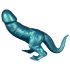 Toppedmonster - dinozaur silikonowy dildo - 26 cm (turkus)