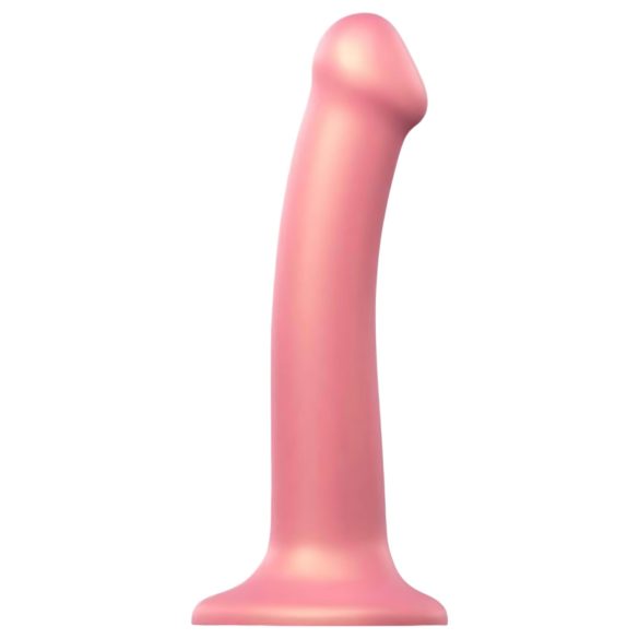 Strap-on-me Metallic Shine M - przyjazne skórze dildo (metaliczny róż)