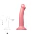 Strap-on-me Metallic Shine M - przyjazne skórze dildo (metaliczny róż)