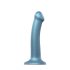 Strap-on-me Metallic Shine M - przyjazne dla skóry dildo (metaliczny niebieski)