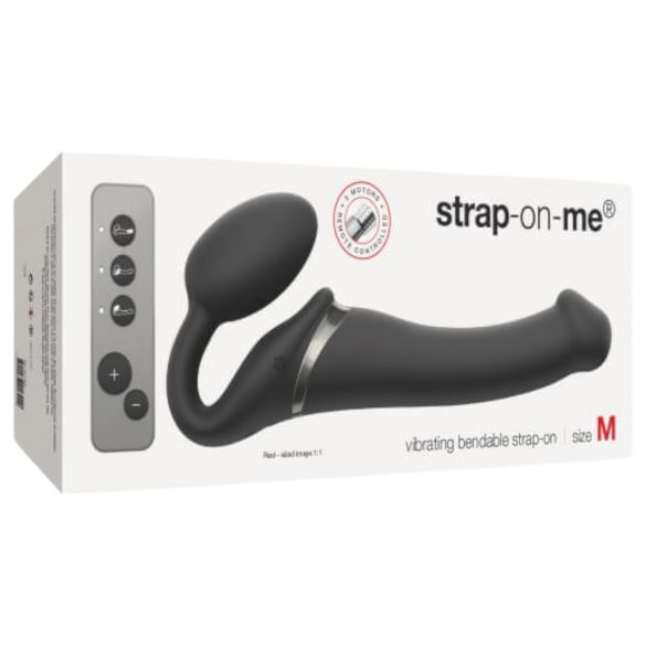 Strap-on-me M - wibrator do przypięcia - średni (czarny)