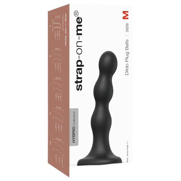 Strap-on-me Balls M - kulkowe dildo z przyssawką (czarne)