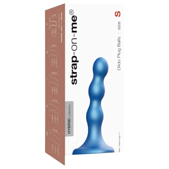 Strap-on-me Balls S - dildo z kulkami - z przyssawką - niebieski