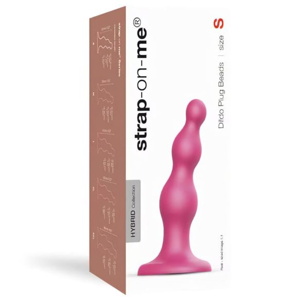 Strap-on-me Beads S - koralikowy dildo z przyssawką (różowy)