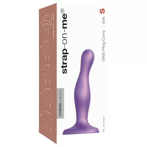 Strap-on-me Curvy S - falowany dildo z przyssawką (fioletowy)