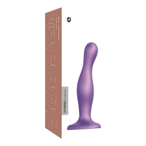 Strap-on-me Curvy M - falowany dildo z przyssawką (fioletowy)