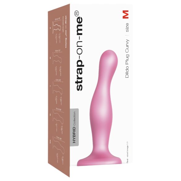 Strap-on-me Curvy M - faliste dildo z przyssawką (różowy)