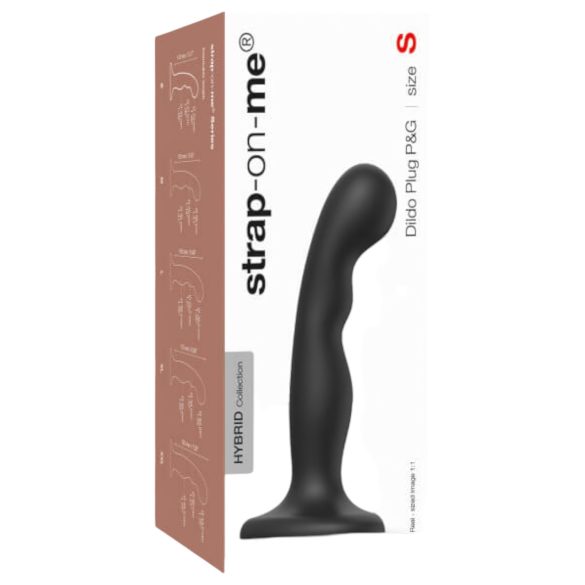 Strap-on-me P&G S - zakrzywiony dildo z przyssawką (czarny)