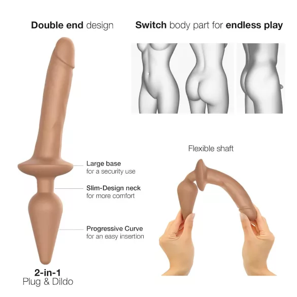 Strap-on-me Switch Realistic L - realistyczny silikonowy dildo 2w1 (naturalny)
