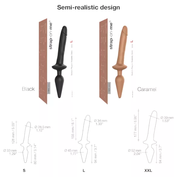 Strap-on-me Switch Realistic L - realistyczny silikonowy dildo 2w1 (naturalny)