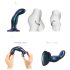 Strap-on-me Snaky M - zakrzywiony korek analny (niebieski)