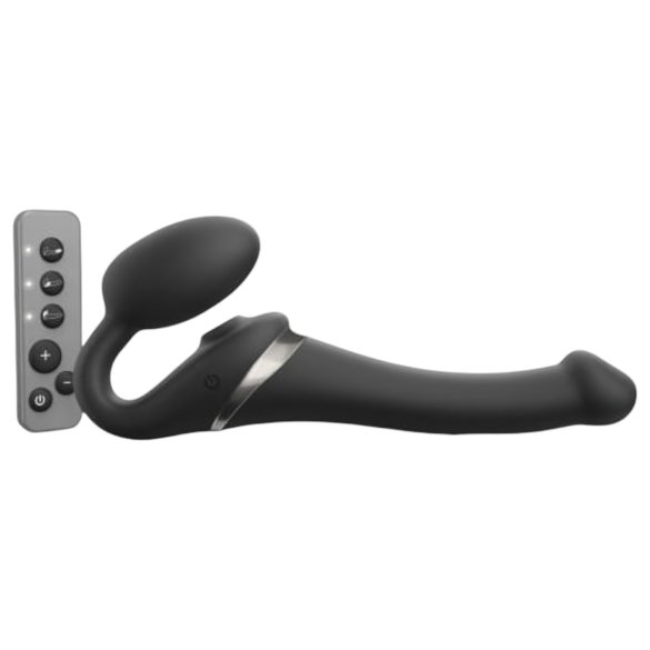 Strap-on-me S - przypinany, powietrzny wibrator falowy - (czarny)