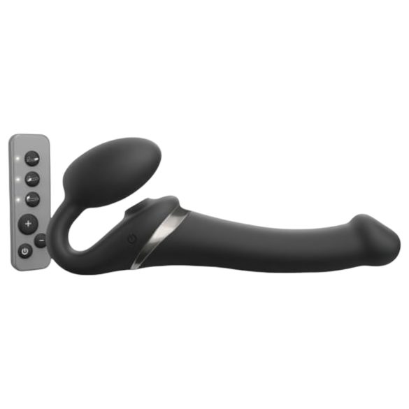 Strap-on-me M – czarny strap-on z powietrznym wibratorem